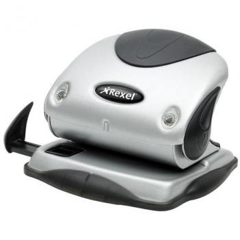 Rexel Precision P215 2 Hole Punch BlackSilver 15 Sheet Capacity and Non-Slip Fe
