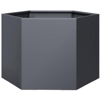 VidaXL Hexagon Garden Planter Anthracite Steel 69x60x45 cm