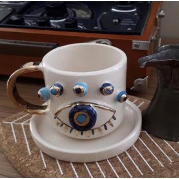 Turkish Coffee Nescafe Yeşilçay Beaded Cup