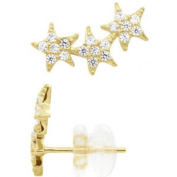 Contor Lobe 3 Stelle con Impodobiti e Ossidii di Zirconio – Oro Giallo
