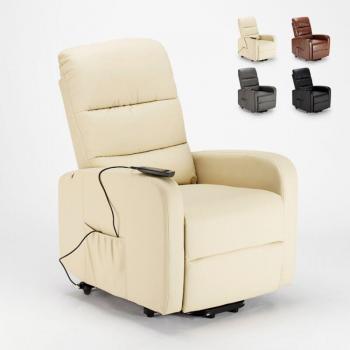 Poltrona Lounge Elettro‑Reclina Ruote Beige Panna
