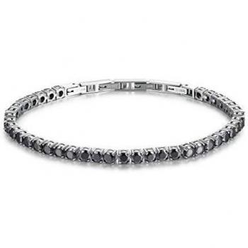 Bracciale Tennis Uomo Brosway in Acciaio e Zirconi Neri BVD11