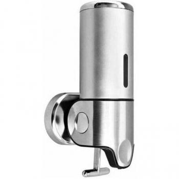Wall‑Mounted 500 ml Manual Liquid Soap Pump – Silver Finish
