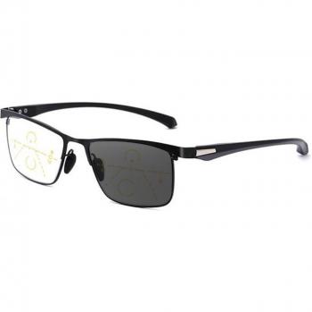 Lunettes TR90 monture métal – multifocales progressives pour hommes, photochromiques, anti‑lumière bleue