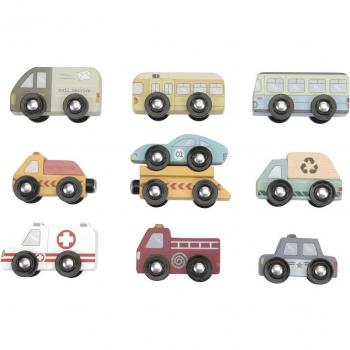 Ensemble de 9 voitures en bois LITTLE DUTCH