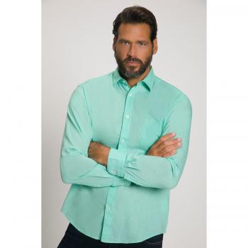 Camicia Lino/Cotone Uomo 7XL Verde Maniche Lunghe Modern Fit JP1880