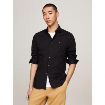 Tommy Hilfiger Core Flex Poplin Shirt a Maniche Lunghe nera 43