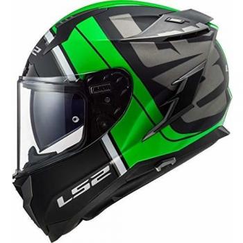 LS2 Challenger Randy Casco de Motocicleta, Hombre, Color Negro y Verde, S