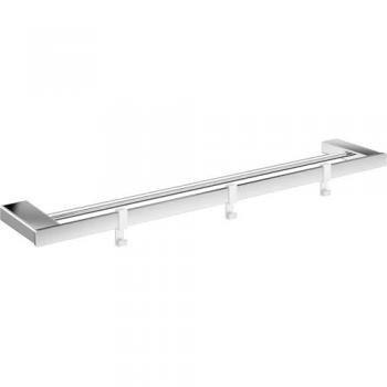 Serviettes double Emco Loft 60 cm, chrome, 3 crochets amovibles