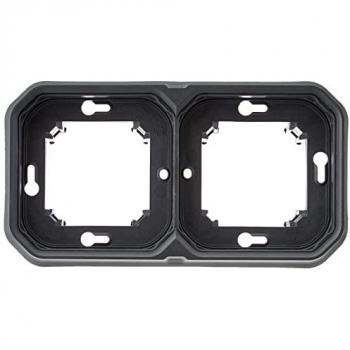 Support plaque 2 postes Plexo vertical anthracite