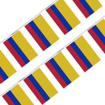 Colombian Flag Garland Pack – 100 Flags, 5½ × 8⅓ inches