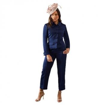 Petite Tapered Crop Pant – Navy (Wallis, Size 12)