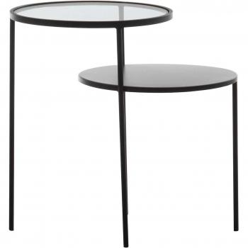 Premier Housewares Clear Glass End Table – Black Edition