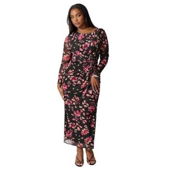 Robe Noire Courbée Nœud Latéral