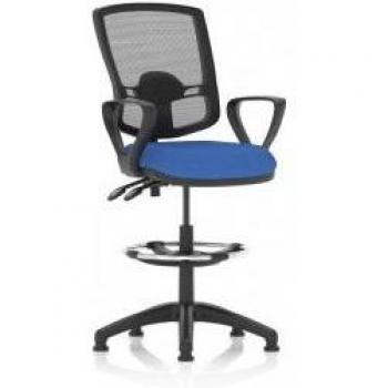 Eclipse Plus II High Rise Draughtsman Kit Chair – Blue Mesh Back