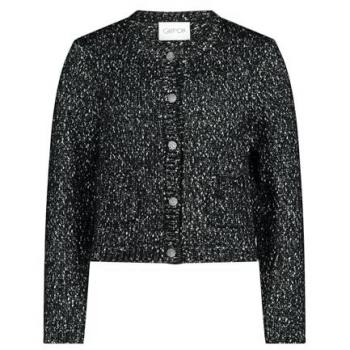 Cartoon Cardigan Schwarz-Silber für Damen