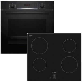 BOSCH Induktionsherd-Set mit Backofen und Teleskopauszug, 60 cm, autark