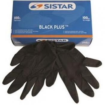 Sistar XL schwarze Latex-Einweghandschuhe