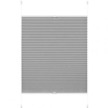 GARDINIA EasyFix Greta – steingrau, 50 × 130 cm, Lichtschutz, Klemmfix, Staubschutz