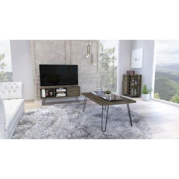 TUHOME Andorra, Mueble TV Z115, 50 + Mesa de Centro + Mueble Bar Abierto