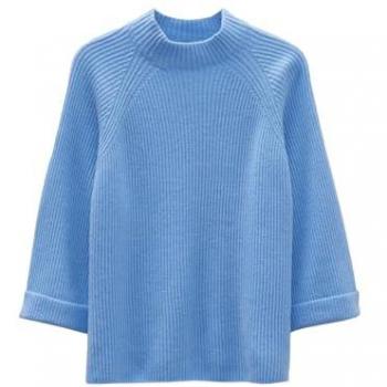 Someday 3/4 Arm Rollkragenpullover Tijoulie Kaschmir Azure Blau Damen Größe 36