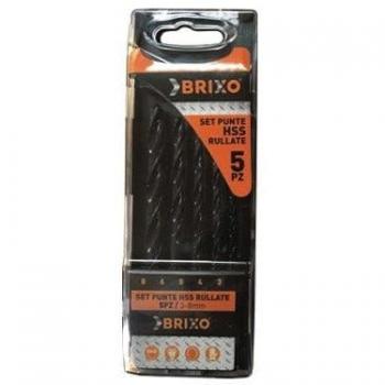 Brixo – Kit de 5 HSS enracinés pour fer & acier, différentes dimensions