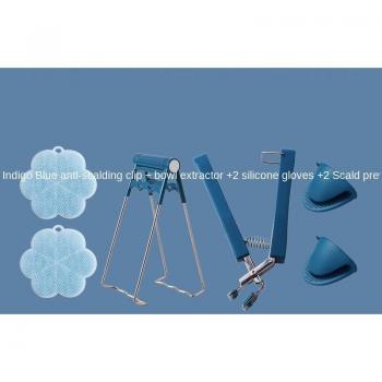 Pince à vaisselle multi‑fonction silicone – 6 pièces, haute température