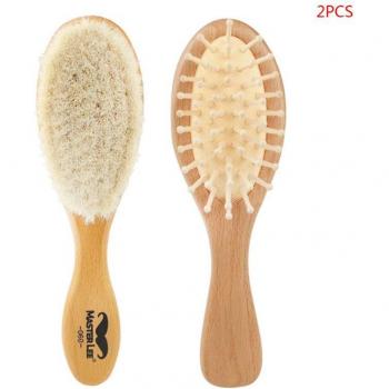 Brosse à cheveux en bois avec peigne pour bébé