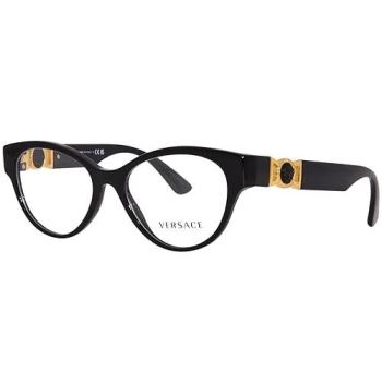 Versace VE3313 Black Full‑Frame Glasses for Women – Size 52, Blue Light Protection