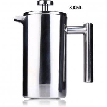 Cafetera francesa de gran capacidad, acero inoxidable 304, 1000ml