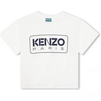 T-shirt Kenzo KIDS Garçon 8A Coton Manches Courtes Blanc