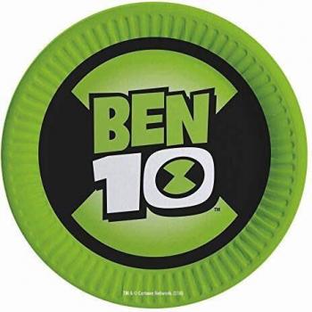Servizio di 8 piatti da 18 cm con Motivo Giocoplast di Ben 10, Multicolore