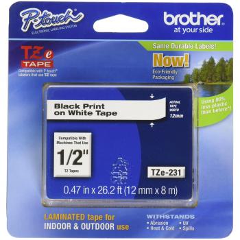 Brother TZe231 ruban d'étiquettes noir sur blanc