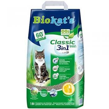 Litière pour chat Biokat's Fresh 18 litres Argile noire Agglomérante