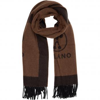 Moschino, Female Double Question Mark Wool Scarf, Brown, ONE SIZE