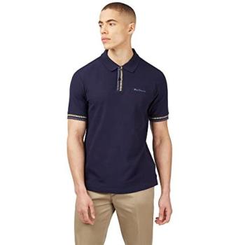 Ben Sherman Poloshirt Navy – Herren, Größe Small, Placket Interesse