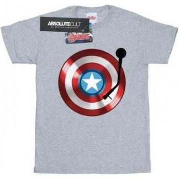 Marvel Mens Captain America Turntable T-Shirt L black