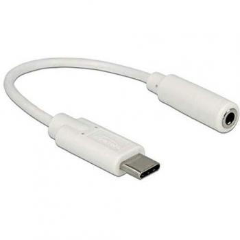 USB‑C to 3.5 mm Adattatore Audio Bianco DeLock 14 cm