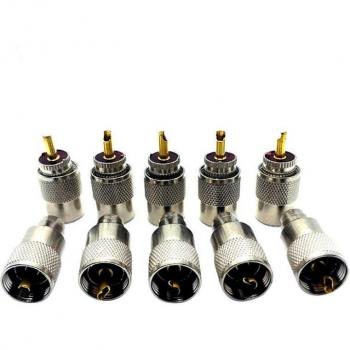 Kit de 10 Conectores UHF PL259 Hombre Soldadura