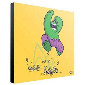 Art mural en bois Hulk Marvel par Skottie Young 30 x 30 cm