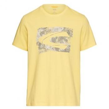 Camel Active Herren‑T-Shirt mit Pastellgelbem Logo und Rundhalsausschnitt, Größe 3XL