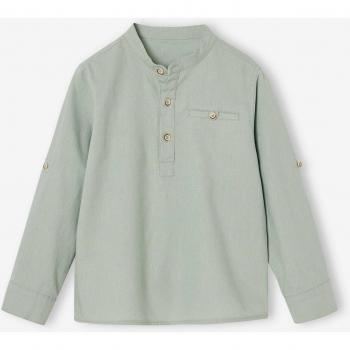 Chemise garçon manches retroussables vert sauge
