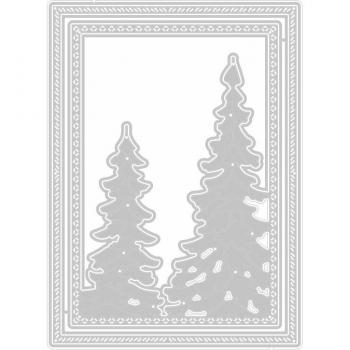 Marco Rectangular de Árbol Navideño con Fondo Metálico DIY