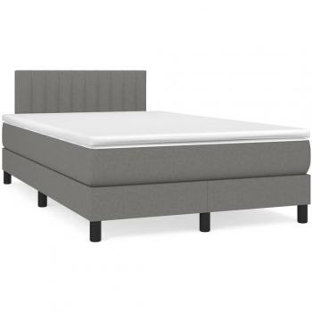 VidaXL Boxspringbett + Matratze Dunkelgrau, 120 × 190 cm – Stoffbezug