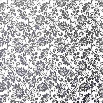 Floral Silver Metallic Fablon Heritage Vinyl Film
