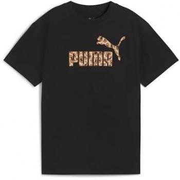 Camiseta Infantil Puma Animal Logotipo Negro