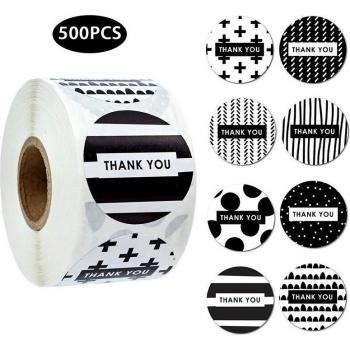 Zwart-wit Ronde Sticker 1 Inch voor Envelop Afdichting