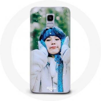 Coque Samsung Galaxy A6 2018 Jimin Neige Noël Bleu