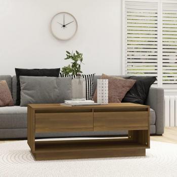 Table basse en chêne marron 102,5x55x44 cm en bois d'ingénierie