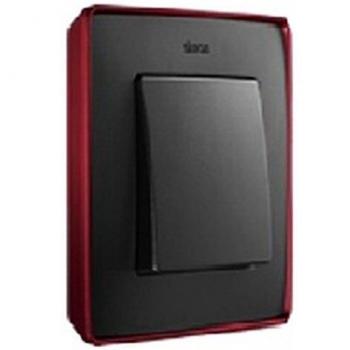 Marco modular 3 posiciones grafito base roja Simon 82